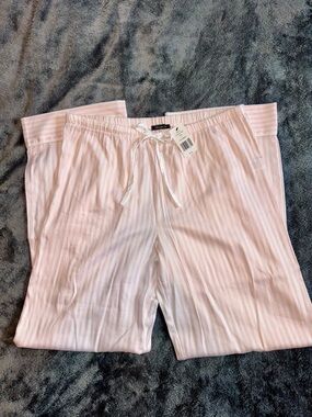 Saks Fifth Avenue Pink Striped Long Pajama Pants